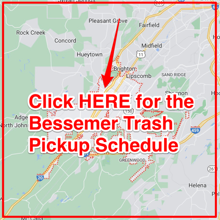 Bessemer Trash Schedule 2025 Bulk Pickup Holidays Map