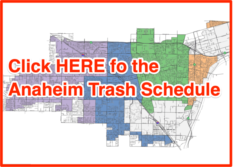 Anaheim Trash Schedule 2024 (Holidays, Pickup, Recycling, Bulk)