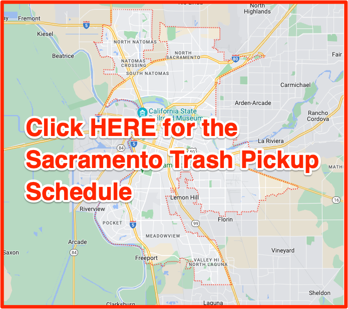 Sacramento Trash collection calendar map