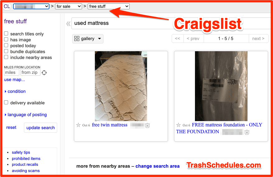 use craigslist to get rid of a mattress