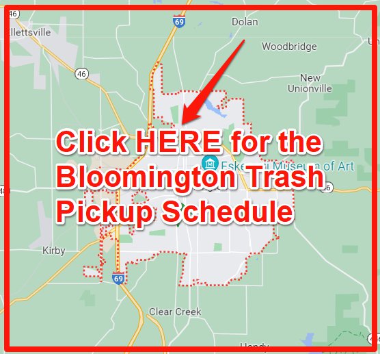 Bloomington Trash Pickup Schedule Map