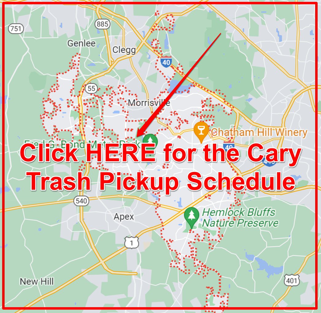 Cary Trash Schedule 2023 (Bulk Pickup, Holidays, Maps)
