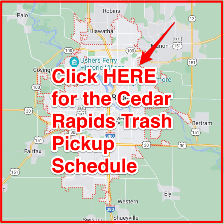Cedar Rapids Garbage Schedule 2023 (Bulk Pickup, Holidays)