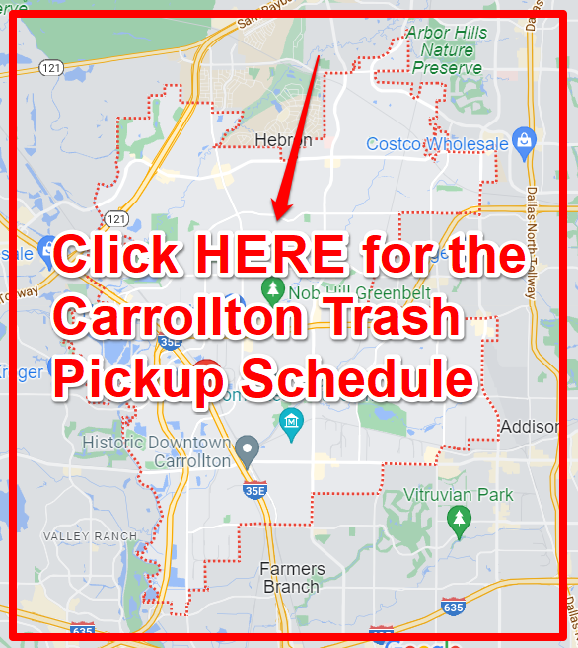 Carrollton Trash Pickup Schedule Map