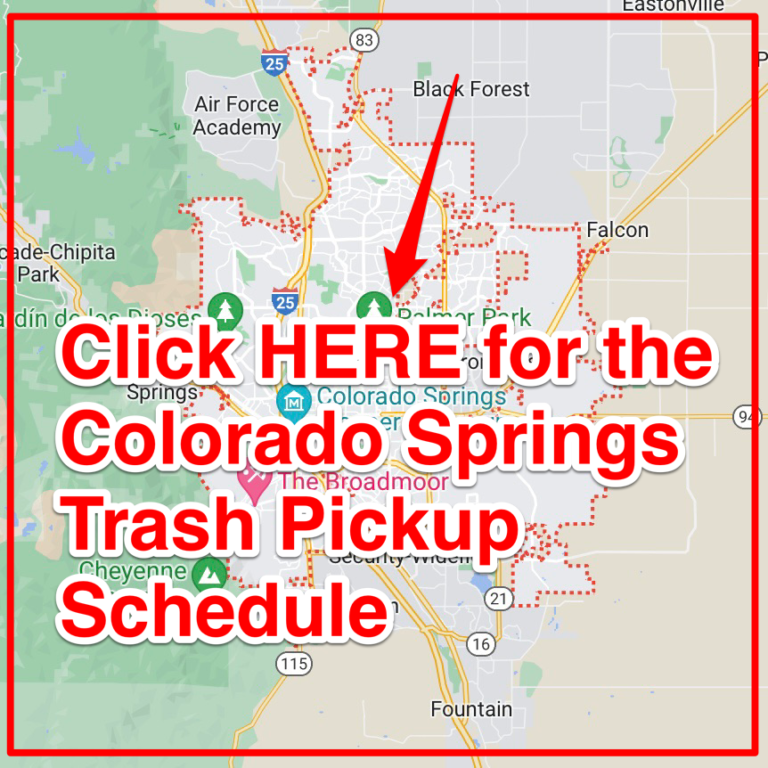 Colorado Springs Trash Schedule 2024 (Bulk Pickup, Holidays, Maps)