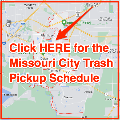 Missouri City Trash Pickup Schedule Map