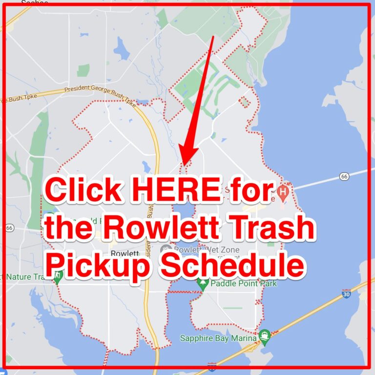 Rowlett Trash Schedule 2023 (Bulk Pickup, Holidays, Maps)