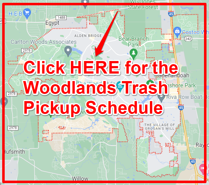 Woodlands Trash Schedule 2024 (Bulk Pickup, Holidays, Map)