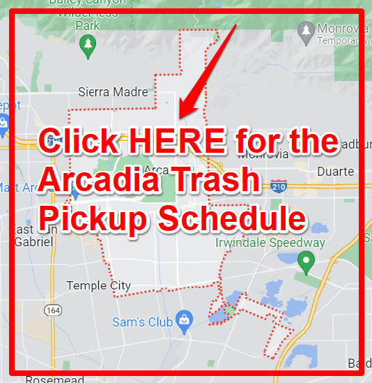 Arcadia Trash Pickup Schedule Map