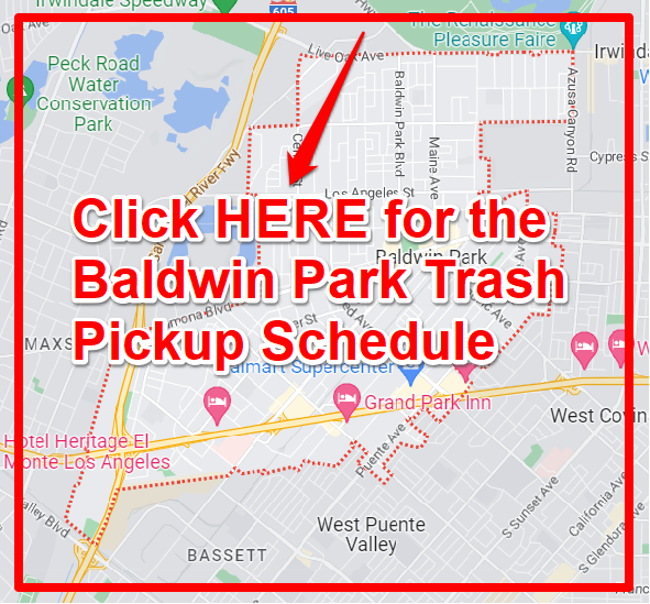 Baldwin Park Trash Pickup Schedule Map