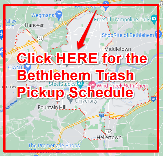 Bethlehem Trash Pickup Schedule Map