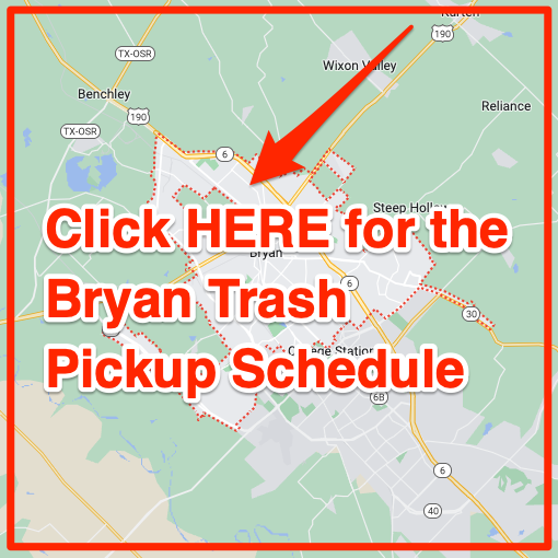 Bryan Trash Pickup Schedule Map