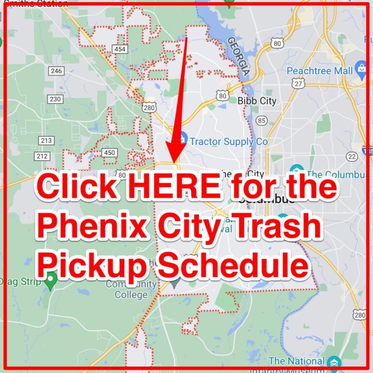 Phenix City Trash Schedule 2024 (Bulk Pickup, Holidays, Map)