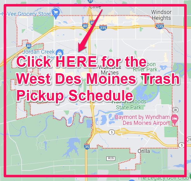 West Des Moines Trash Pickup Schedule Map
