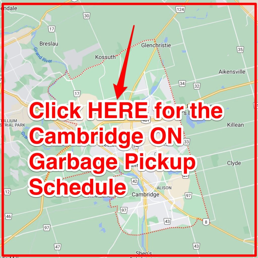 Cambridge ON Garbage Pickup Schedule