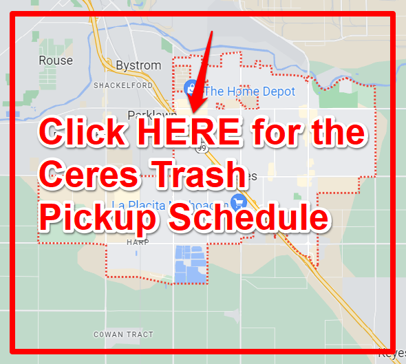 Ceres Trash Pickup Schedule Map