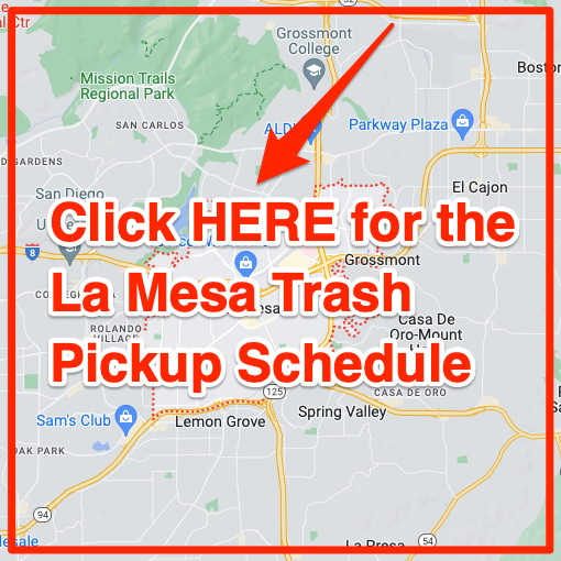 La Mesa Trash Pickup Schedule Map
