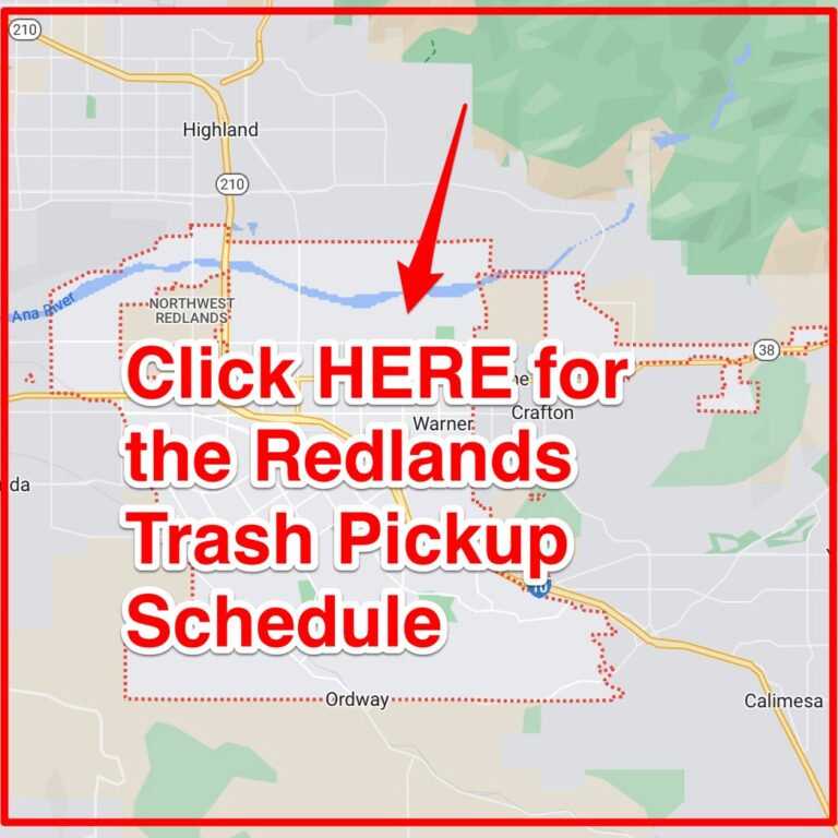 Redlands Trash Schedule 2024 (Bulk Pickup, Holidays, Map)