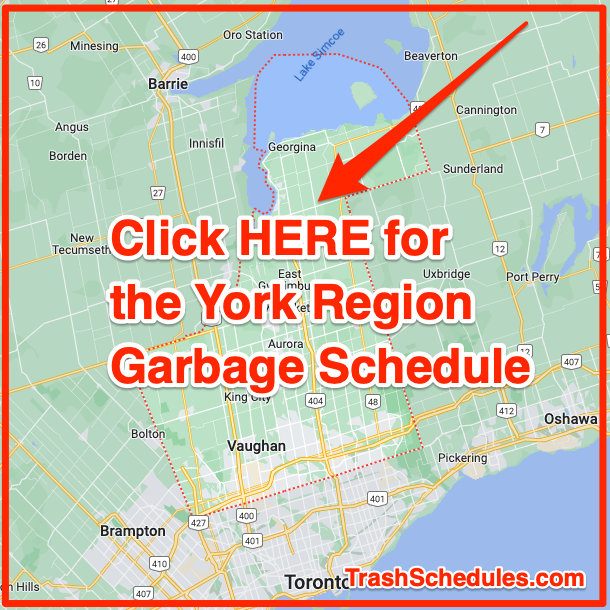 York Region garbage pickup schedule