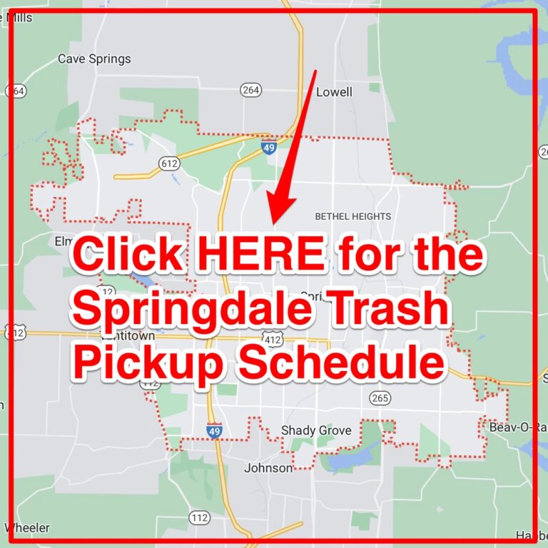 Springdale Trash Schedule 2023 (Bulk Pickup, Holidays, Map)