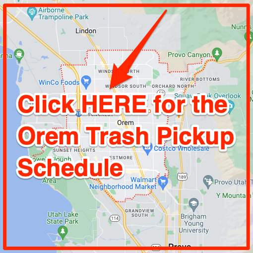 Orem Trash Pickup Schedule Map