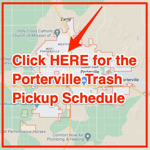 Porterville Trash Pickup Schedule Map