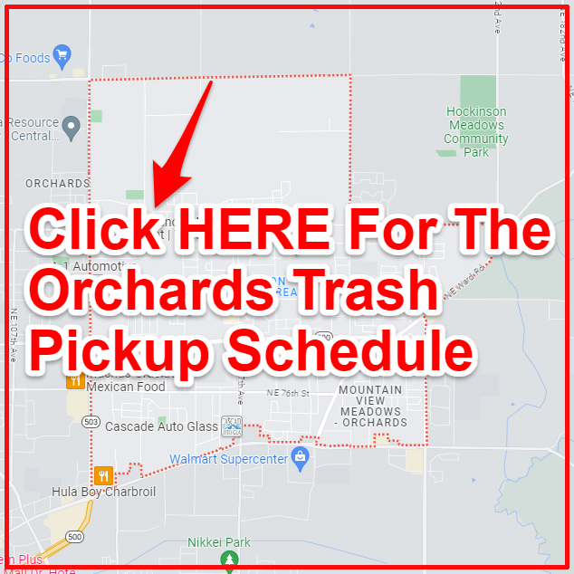 Orchards Trash Collection Map