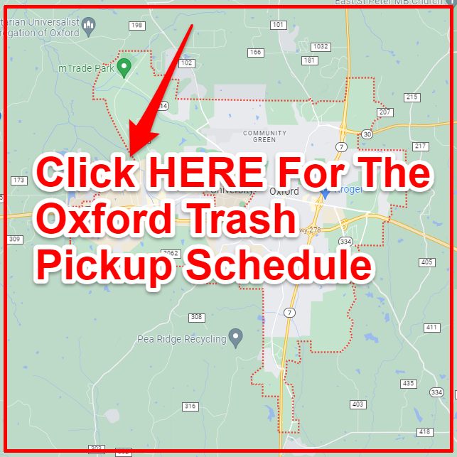 Oxford Trash Collection Map