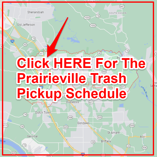Prairieville Trash Collection Map