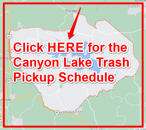 Canyon Lake Trash Pickup Schedule Map