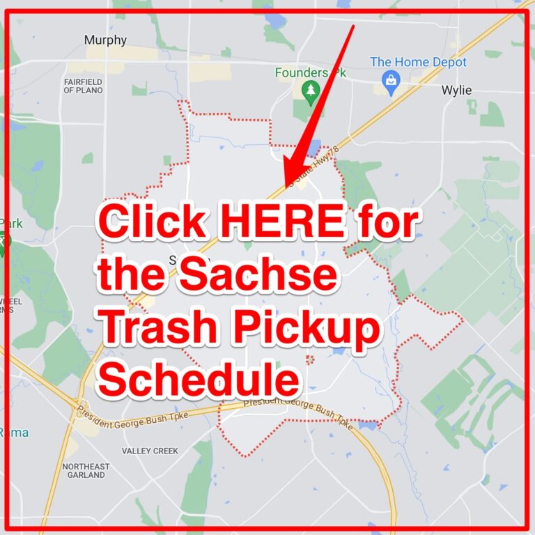 Sachse Trash Schedule 2023 (Bulk Pickup, Holidays, Map)