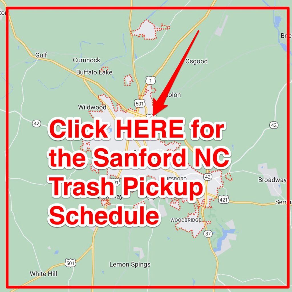 Sanford NC Trash Pickup Schedule