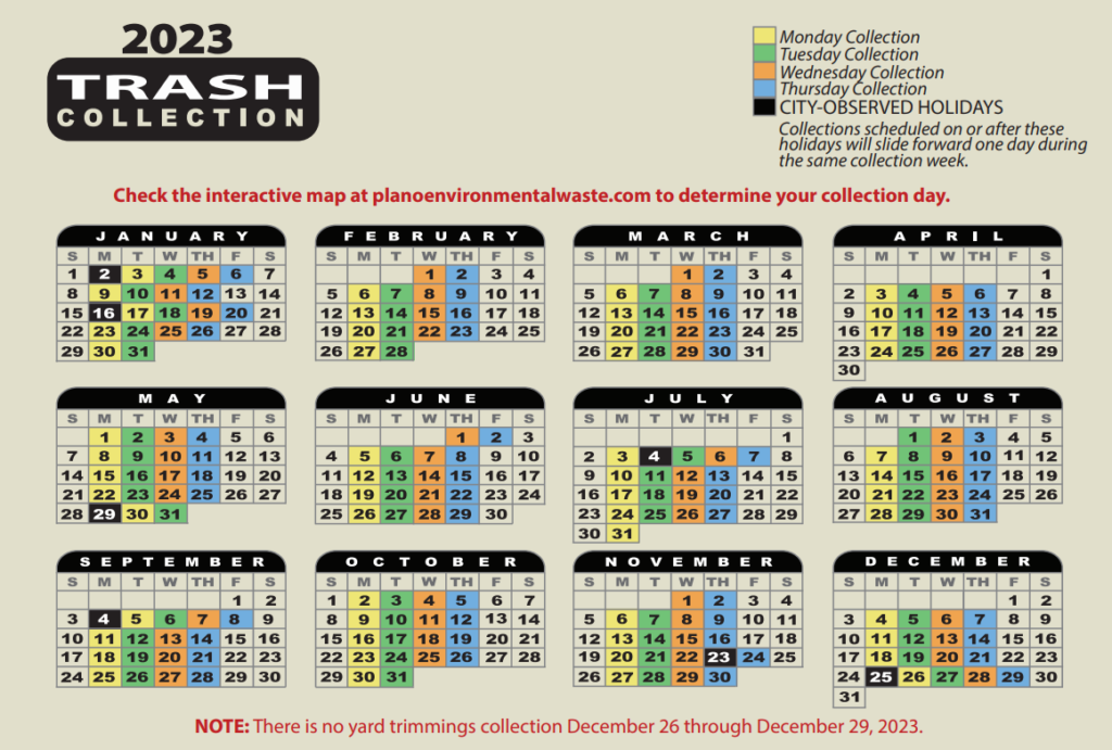 Plano Trash Schedule 2024 (Holidays, Bulk Pickup, Recycling)