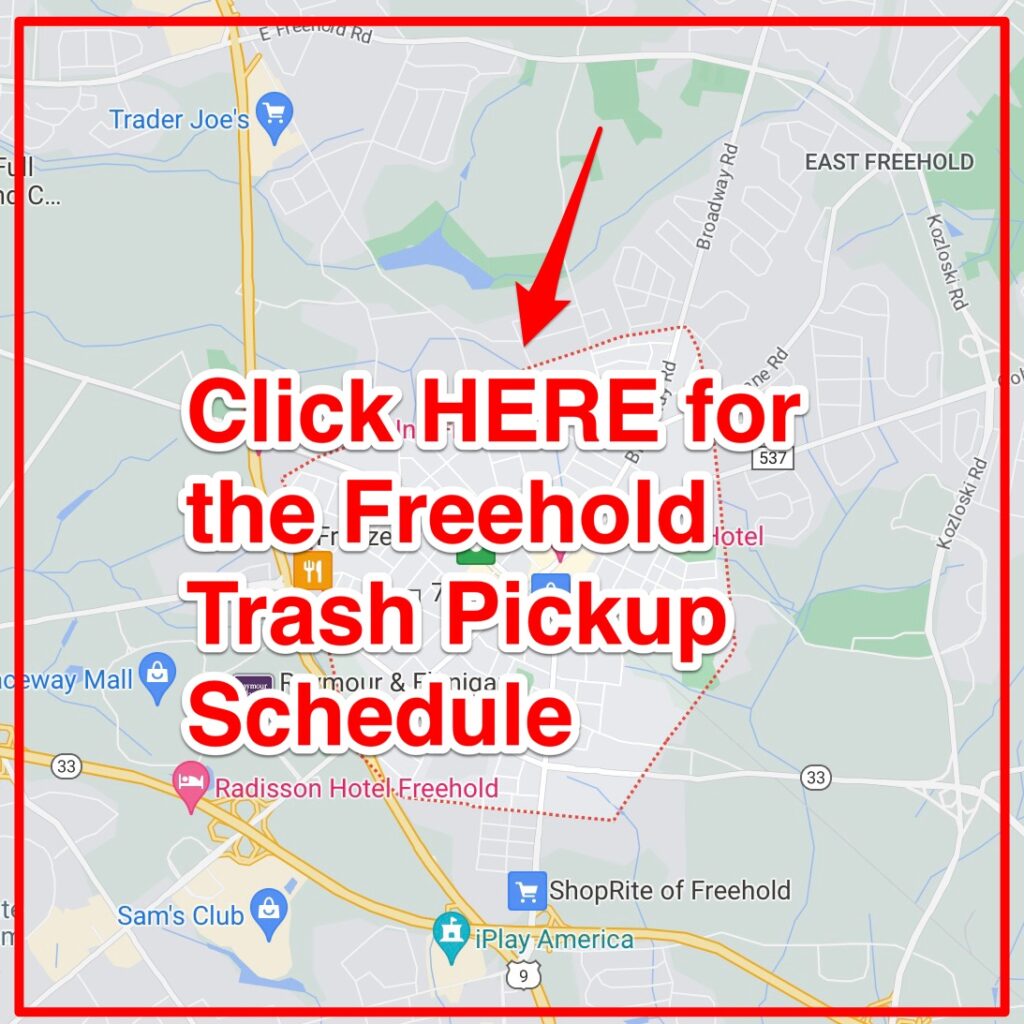 Freehold Trash Pickup Schedule